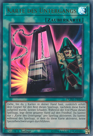 Karte des Untergangs DUPO DE050 Ultra Rare 1st Edition German Yugioh Cards Karte des Untergangs DUPO DE050 Ultra Rare 1st Edition German Yugioh Cards