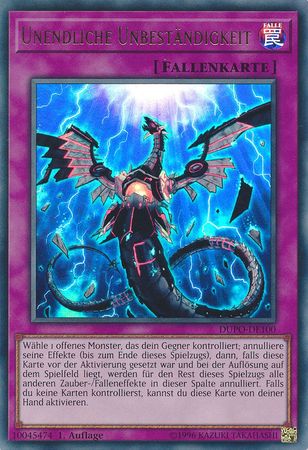 Unendliche Unbestandigkeit DUPO DE100 Ultra Rare 1st Edition German Yugioh Cards Unendliche Unbestandigkeit DUPO DE100 Ultra Rare 1st Edition German Yugioh Cards