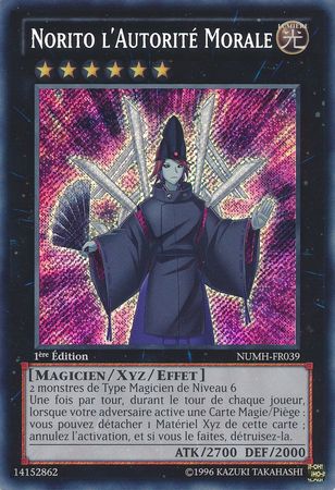 Norito l Autorite Morale NUMH FR039 Secret Rare 1st Edition French Yugioh Cards Norito l Autorite Morale NUMH FR039 Secret Rare 1st Edition French Yugioh Cards