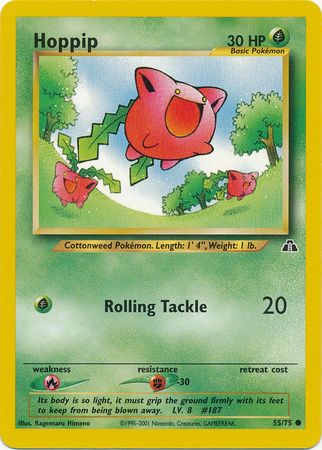 Pokemon WOTC Neo Discovery Card Unlimited Mint Hoppip 55//75 Common