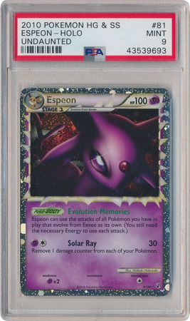 Espeon Prime 81 90 PSA Mint 9 Ultra Rare HGSS Undaunted 9693 HGSS Undaunted Singles Espeon Prime 81 90 PSA Mint 9 Ultra Rare HGSS Undaunted 9693 HGSS Undaunted Singles