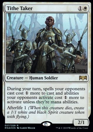 Tithe Taker 027 259 RNA Prerelease Foil Promo Magic The Gathering Promo Cards Tithe Taker 027 259 RNA Prerelease Foil Promo Magic The Gathering Promo Cards
