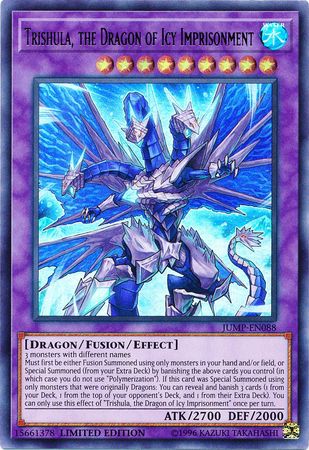 Trishula the Dragon of Icy Imprisonment JUMP EN088 Ultra Rare Limited Edition Yu Gi Oh Promo Cards Trishula the Dragon of Icy Imprisonment JUMP EN088 Ultra Rare Limited Edition Yu Gi Oh Promo Cards