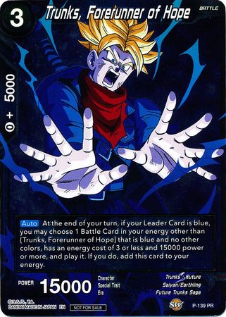 Trunks Forerunner of Hope P 139 Foil Championship Pack 2019 Promo No Logo Dragon Ball Super Championship Pack Promos Trunks Forerunner of Hope P 139 Foil Championship Pack 2019 Promo No Logo Dragon Ball Super Championship Pack Promos