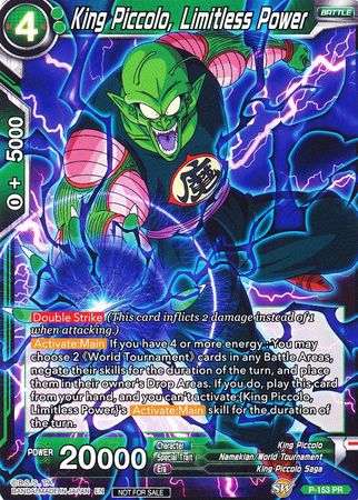 King Piccolo Limitless Power P 153 Promo Dragon Ball Super Tournament Promos King Piccolo Limitless Power P 153 Promo Dragon Ball Super Tournament Promos