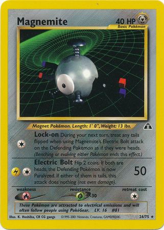 Magnemite 26 75 Rare Unlimited Neo Discovery Unlimited Singles Magnemite 26 75 Rare Unlimited Neo Discovery Unlimited Singles