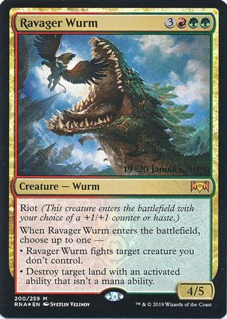 Ravager Wurm 200 259 RNA Prerelease Foil Promo Magic The Gathering Promo Cards Ravager Wurm 200 259 RNA Prerelease Foil Promo Magic The Gathering Promo Cards
