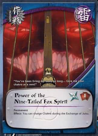 Power of the Nine Tailed Fox Spirit M 116 Common Naruto Curse of the Sand Power of the Nine Tailed Fox Spirit M 116 Common Naruto Curse of the Sand