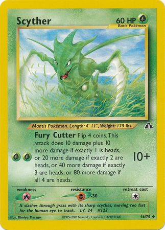 Scyther 46 75 Uncommon Unlimited Neo Discovery Unlimited Singles Scyther 46 75 Uncommon Unlimited Neo Discovery Unlimited Singles