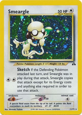 Pokemon card Smeargle 11/75 Neo Discovery store holo PSA 9