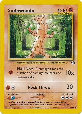Sudowoodo 77 111 Common Unlimited Neo Genesis Unlimited Singles Sudowoodo 77 111 Common Unlimited Neo Genesis Unlimited Singles