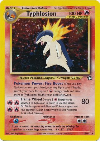 Typhlosion 18 111 Holo Unlimited Neo Genesis Unlimited Singles Typhlosion 18 111 Holo Unlimited Neo Genesis Unlimited Singles