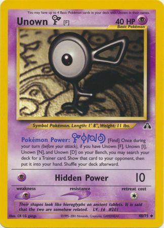 Unown O Neo Discovery 69/75 Values - MAVIN