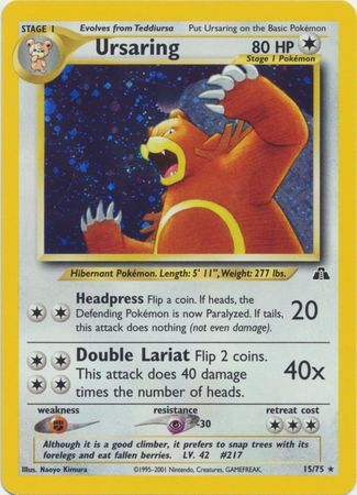 Ursaring 15 75 Holo Unlimited Neo Discovery Unlimited Singles Ursaring 15 75 Holo Unlimited Neo Discovery Unlimited Singles