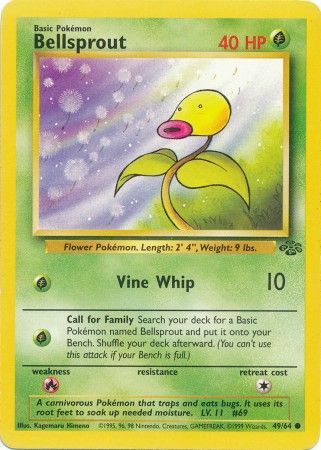 BELLSPROUT 49/64 Jungle Set⎜Unlimited⎜Common 1999 Pokemon Buy 4 Save 35%-50%! 