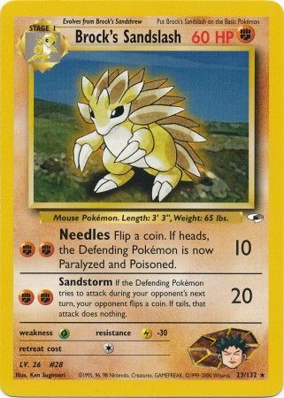 Brock s Sandslash 23 132 Rare Unlimited Gym Heroes Unlimited Singles Brock s Sandslash 23 132 Rare Unlimited Gym Heroes Unlimited Singles