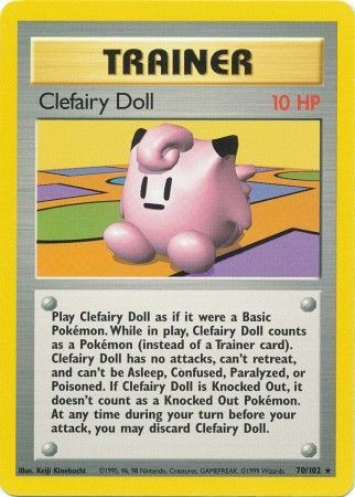 Details about   Clefairy Doll Rare Trainer Card Base Set 70/102 VLP 