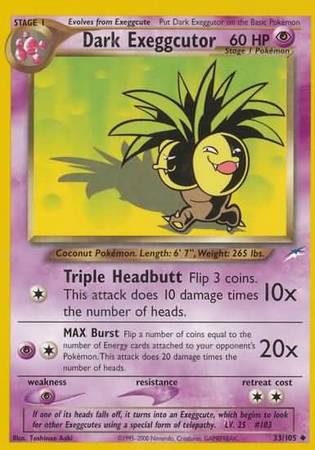 Dark Exeggutor 33 105 Uncommon Unlimited Neo Destiny Unlimited Singles Dark Exeggutor 33 105 Uncommon Unlimited Neo Destiny Unlimited Singles