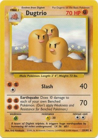 Dugtrio - 19/102 - Rare Unlimited