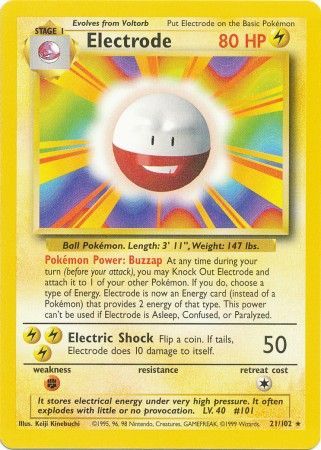 Electrode 21 102 Rare Unlimited Base Set Unlimited Singles Electrode 21 102 Rare Unlimited Base Set Unlimited Singles