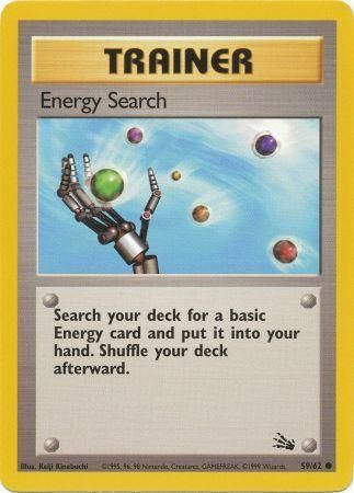 ENERGY SEARCH 59/62 Fossil Set Common⎜Unlimited⎜Pokemon Trainer Save 35%-50%! 