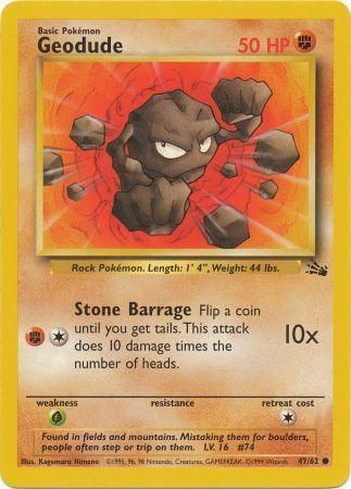 1999 Geodude Pokémon Card  47/62 
