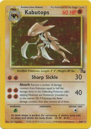 Rare Unlimited Edition NM-Mint Pokemon G1 24//62 Fossil 1x Kabutops