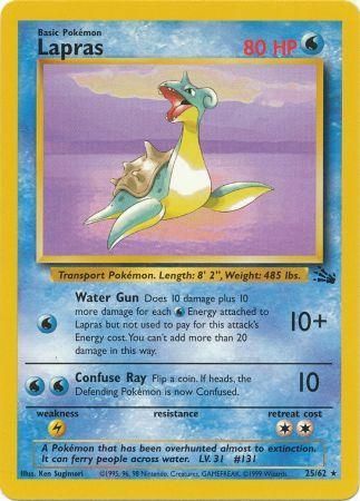 Lapras Fossil Pokemon Card 25/62
