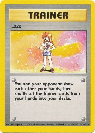 Base Set Details about   LASS NM/M Unlimited 75/102 Pokemon Card Rare Trainer