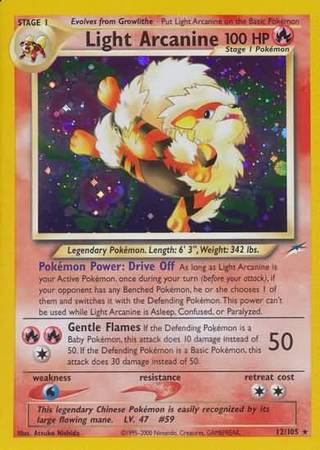 Light Arcanine - 12/105 - Holo Unlimited - Neo Destiny 