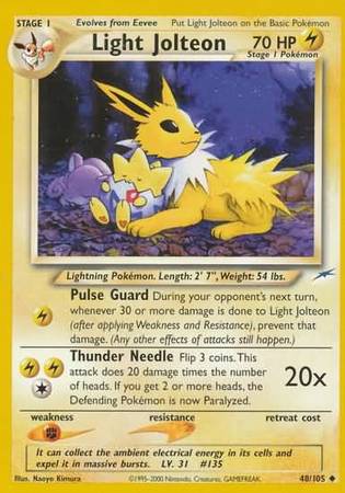 Light Jolteon - 48/105 - Uncommon Unlimited - Neo Destiny 