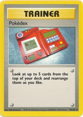 Pokémon Pokedex 87/102 Base Set UNCOMMON Trainer Card 