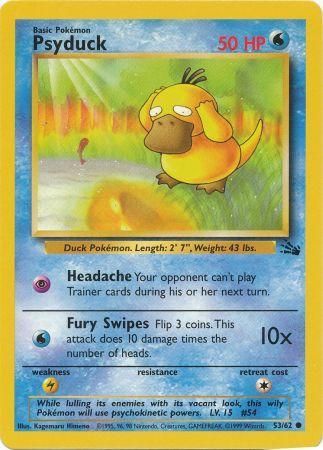 Pokemon Card 53/62 Fossil Set PSYDUCK Common Unlimited Edition NM 