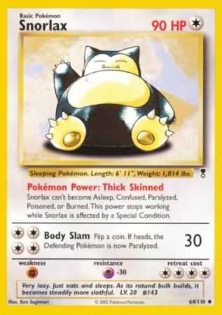 Snorlax 64 110 Uncommon Legendary Collection Singles Snorlax 64 110 Uncommon Legendary Collection Singles