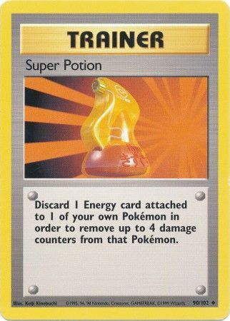90/102 SUPER POTION Trainer Pokémon Card Base Set NM CSA Uncommon