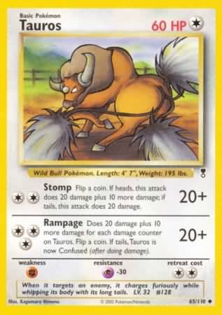 Tauros 65 110 Uncommon Legendary Collection Singles Tauros 65 110 Uncommon Legendary Collection Singles