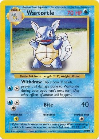 Pokemon card wartortle card/lv.21 no.008 