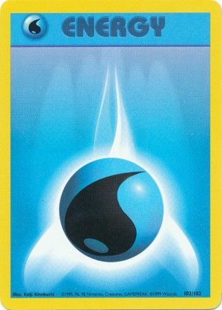 NM/Mint Condition 6 Pokemon Water Energy Card Set Base Set 1999 102/102 