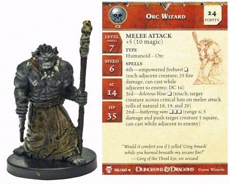 D&D Miniatures Dungeons of Dread Orc Raider w/ Card 