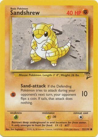 Base Set 2 #91/130 Details about   Pokemon Card Sandshrew