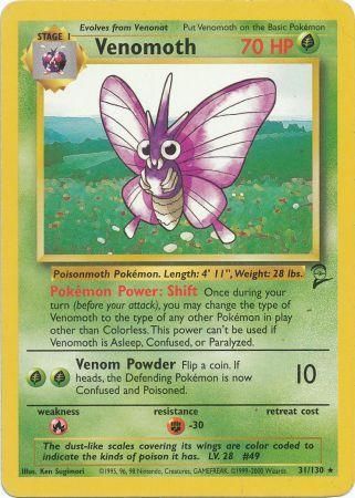 Venomoth 31 130 Rare Base Set 2 Singles Venomoth 31 130 Rare Base Set 2 Singles