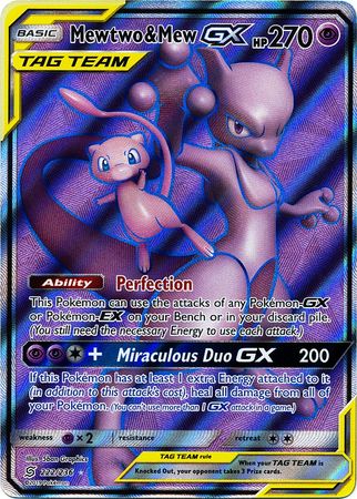 Mewtwo Mew Gx 222236 Full Art Ultra Rare