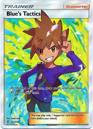 Pokémon PSA 9 Unified Minds Blue's Tactics GX Full Art #231 