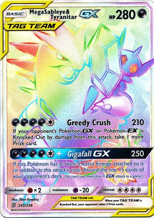 Mega Sableye Tyranitar Gx 245236 Hyper Rare