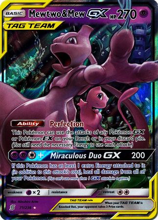 Carta Pokemon Mewtwo E Mew Gx