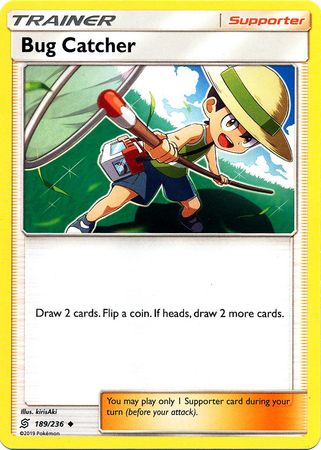 Bug Catcher 189/236 Reverse Holo Unified Minds Pokémon Pokemon Card NM Near Mint 