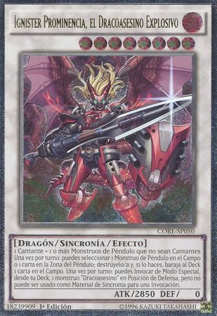 Ultimate Rare Ignister Prominencia el Dracoasesino Explosivo CORE SP050 1st Ed Spanish Yugioh Cards Ultimate Rare Ignister Prominencia el Dracoasesino Explosivo CORE SP050 1st Ed Spanish Yugioh Cards