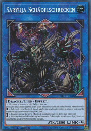 Saryuja Schadelschrecken EXFO DE048 Secret Rare 1st Edition German Yugioh Cards Saryuja Schadelschrecken EXFO DE048 Secret Rare 1st Edition German Yugioh Cards