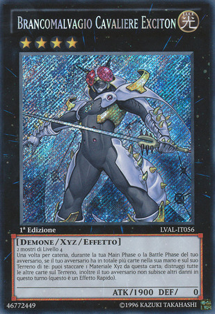 Brancomalvagio Cavaliere Exciton LVAL IT056 Secret Rare 1st Edition Italian Yugioh Cards Brancomalvagio Cavaliere Exciton LVAL IT056 Secret Rare 1st Edition Italian Yugioh Cards