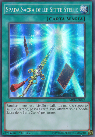 Spada Sacra delle Sette Stelle MP14 IT042 Super Rare 1st Edition Italian Yugioh Cards Spada Sacra delle Sette Stelle MP14 IT042 Super Rare 1st Edition Italian Yugioh Cards